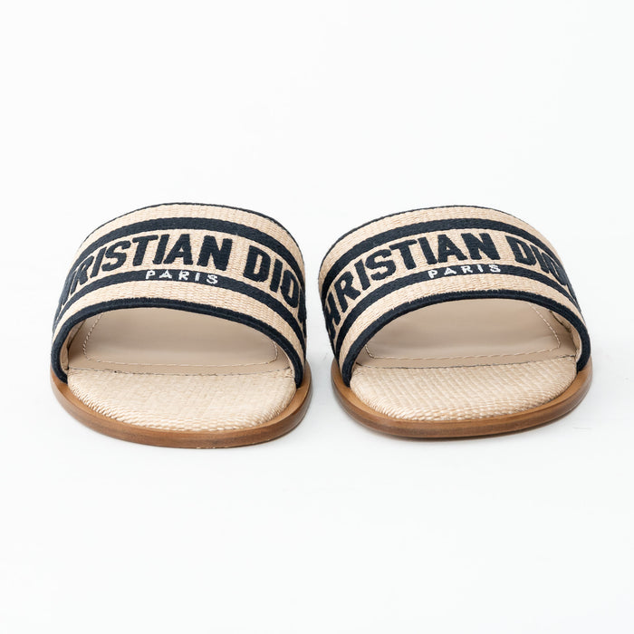 Christian Dior Natural Raffia Dway Sandals Size 40