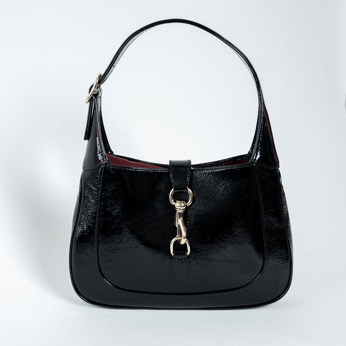 Gucci Black Patent Leather Small Jackie 1961 Shoulder Bag