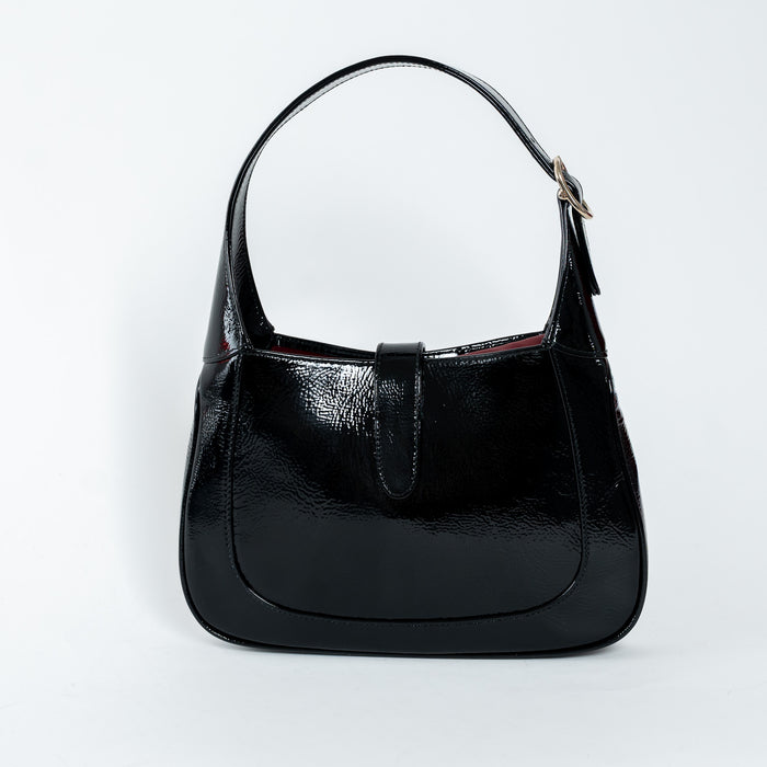 Gucci Black Patent Leather Small Jackie 1961 Shoulder Bag