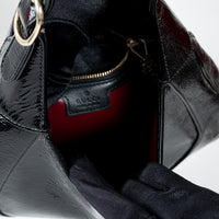 Gucci Black Patent Leather Medium Jackie 1961 Shoulder Bag