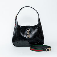 Gucci Black Patent Leather Medium Jackie 1961 Shoulder Bag