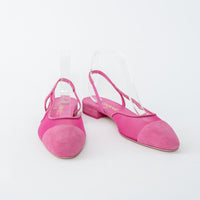 Pre-Loved Chanel™ Pink Suede Mesh Slingbacks Size 38