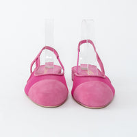 Pre-Loved Chanel™ Pink Suede Mesh Slingbacks Size 38