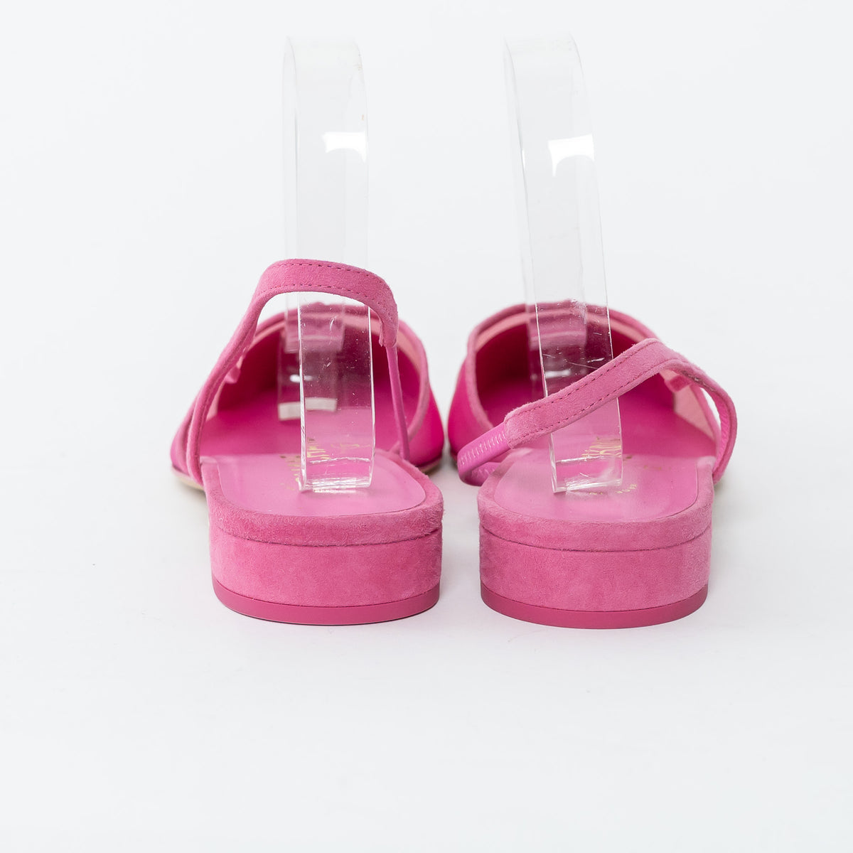 Pre-Loved Chanel™ Pink Suede Mesh Slingbacks Size 38