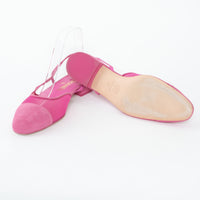 Pre-Loved Chanel™ Pink Suede Mesh Slingbacks Size 38