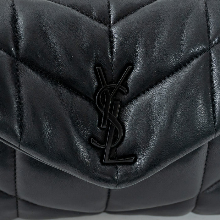 Saint Laurent Black Lambskin Leather Toy Loulou Puffer Chain Bag