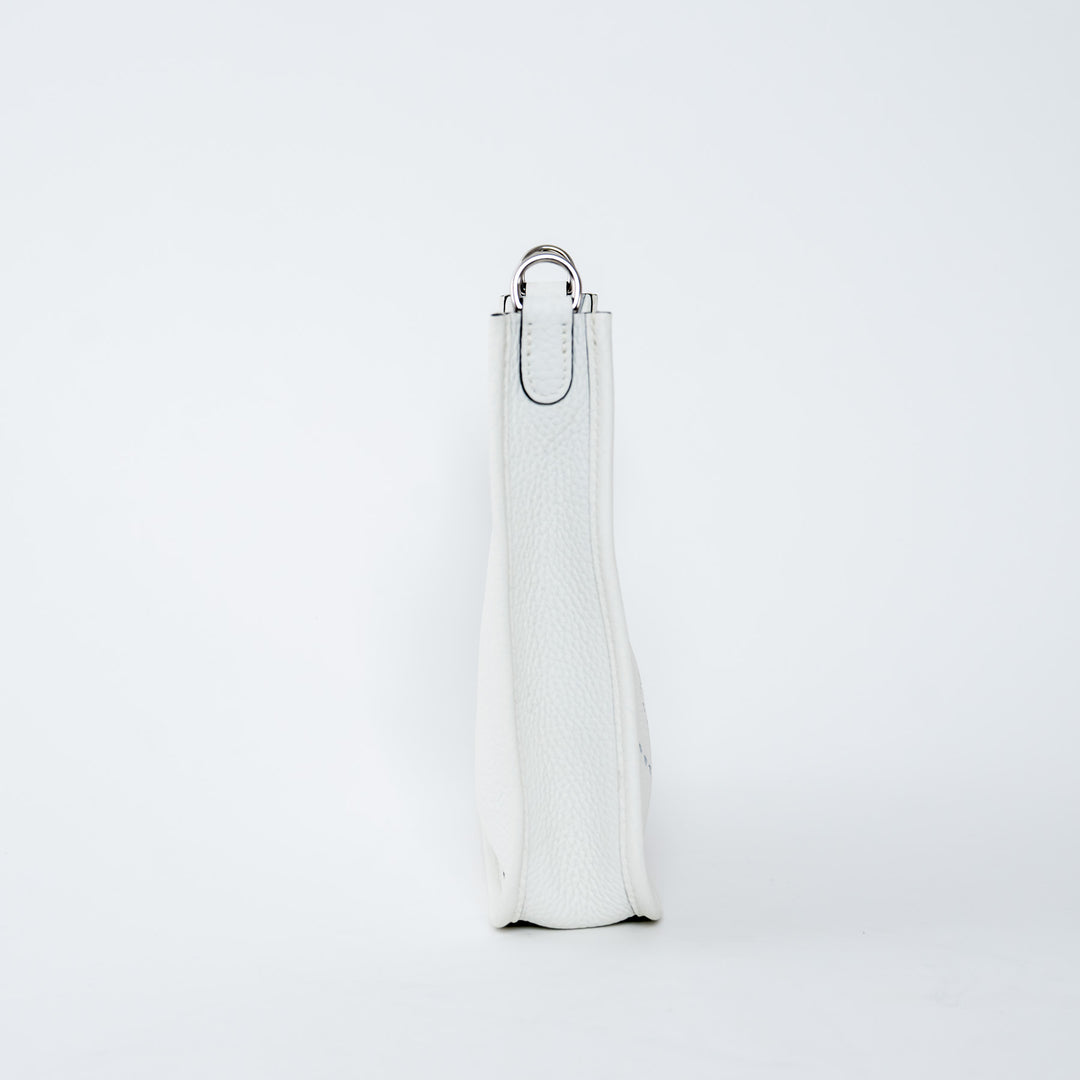 Hermes New White Clemence Leather Mini Evelyne 16