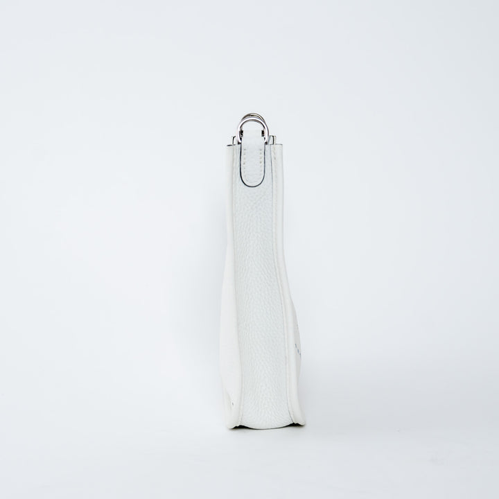 Hermes New White Clemence Leather Mini Evelyne 16