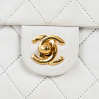 Pre-Loved Chanel™ White Lambskin Leather Vintage Mini Square Flap Bag