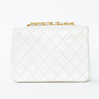 Pre-Loved Chanel™ White Lambskin Leather Vintage Mini Square Flap Bag