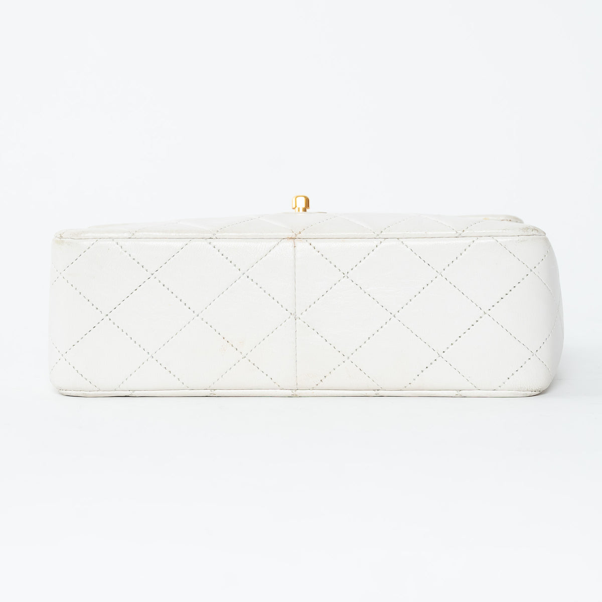 Pre-Loved Chanel™ White Lambskin Leather Vintage Mini Square Flap Bag