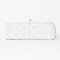 Pre-Loved Chanel™ White Lambskin Leather Vintage Mini Square Flap Bag