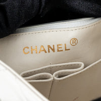 Pre-Loved Chanel™ White Lambskin Leather Vintage Mini Square Flap Bag
