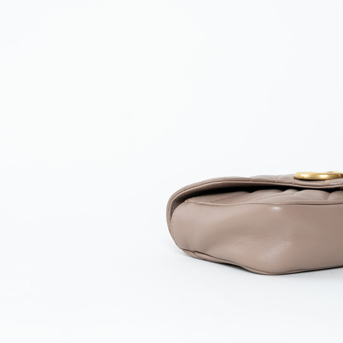 Gucci Mauve Nappa Leather GG Marmont Super Mini Crossbody Bag