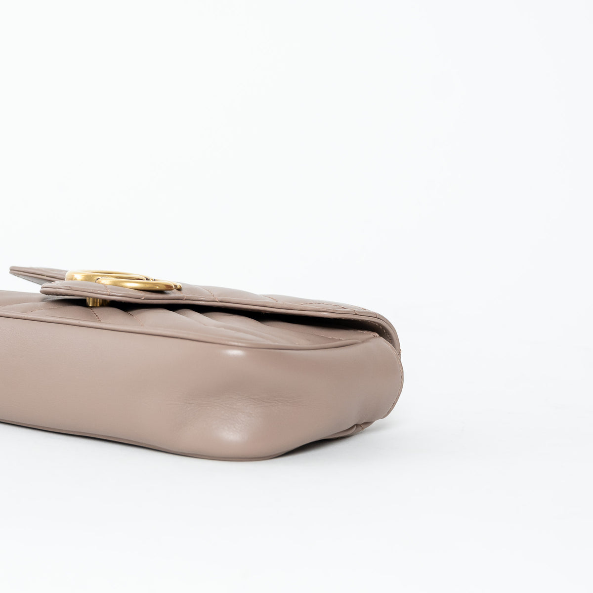 Gucci Mauve Nappa Leather GG Marmont Super Mini Crossbody Bag