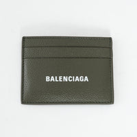 Balenciaga Khaki Green Grained Calfskin Leather Cardholder