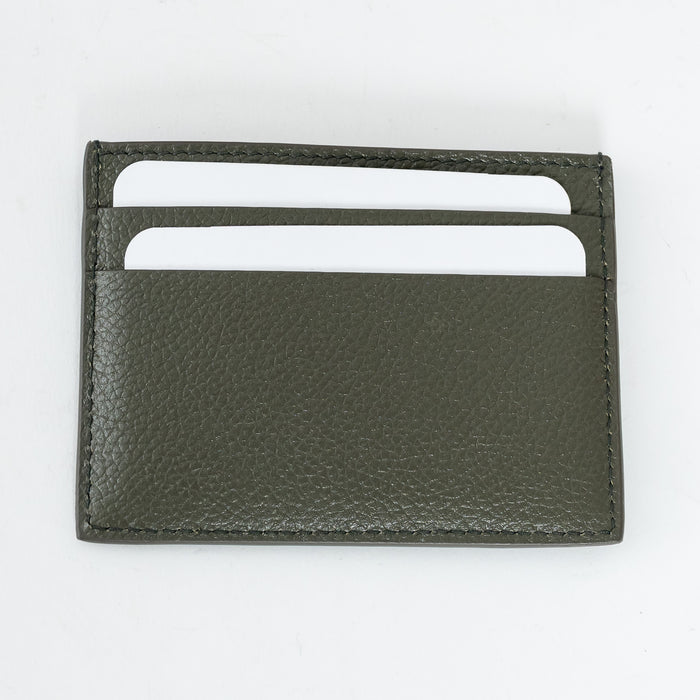 Balenciaga Khaki Green Grained Calfskin Leather Cardholder