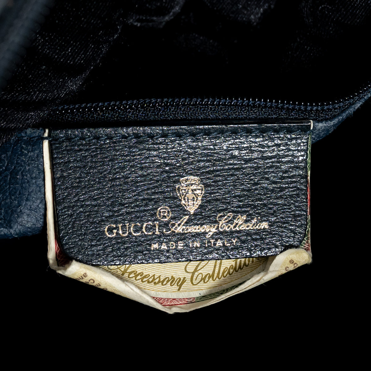 Gucci Navy Blue GG Supreme Canvas Web Sherry Line Vintage Boston Bag