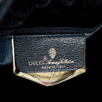 Gucci Navy Blue GG Supreme Canvas Web Sherry Line Vintage Boston Bag