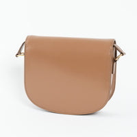 Celine Tan Shiny Calfskin Leather Triomphe Besace Clea Flap Bag
