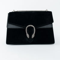 Gucci Black Suede Large Dionysus Flap Bag