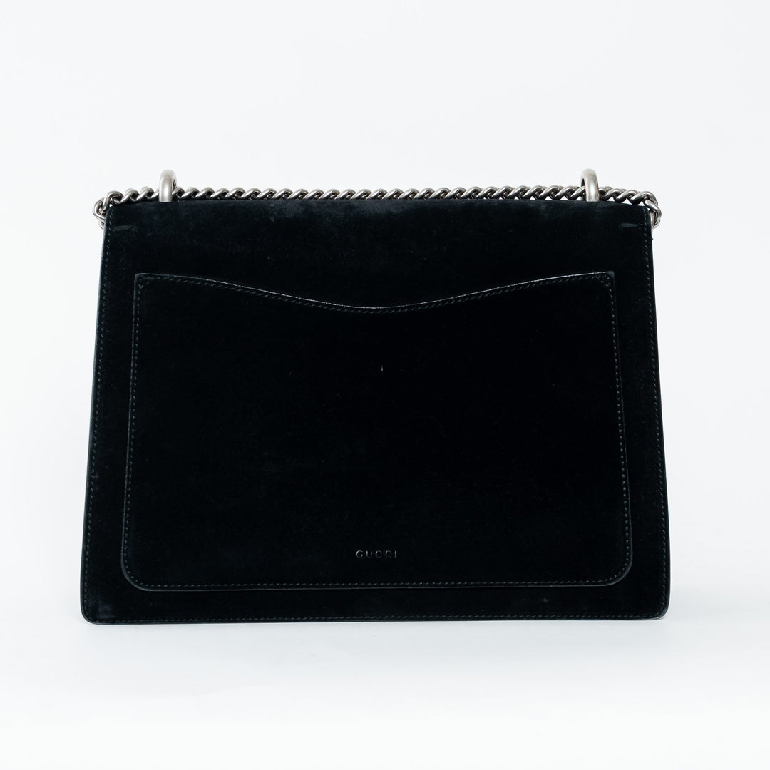 Gucci Black Suede Large Dionysus Flap Bag