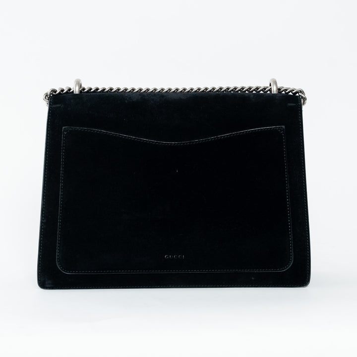 Gucci Black Suede Large Dionysus Flap Bag
