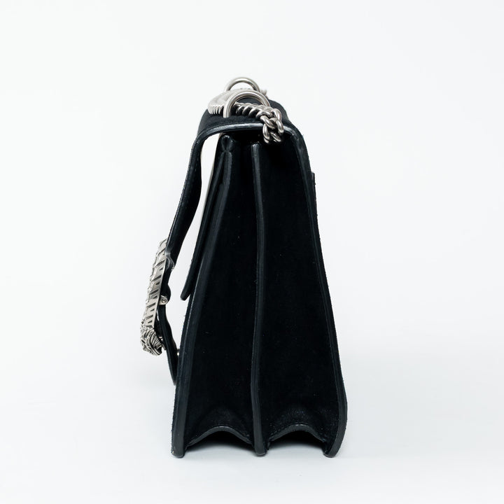 Gucci Black Suede Large Dionysus Flap Bag