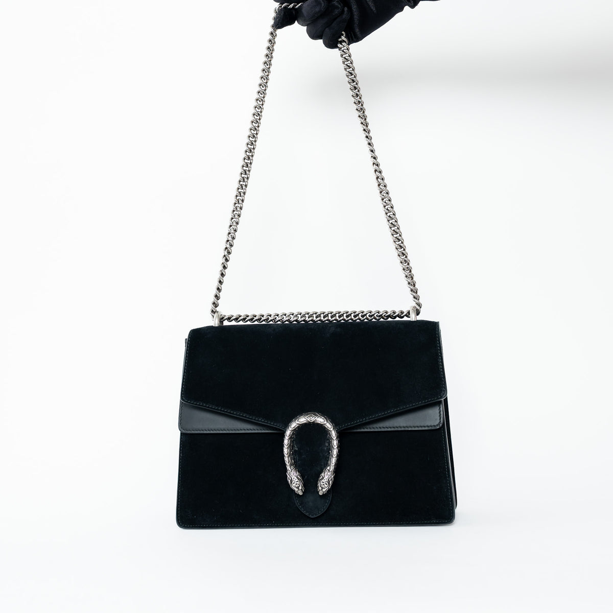 Gucci Black Suede Large Dionysus Flap Bag