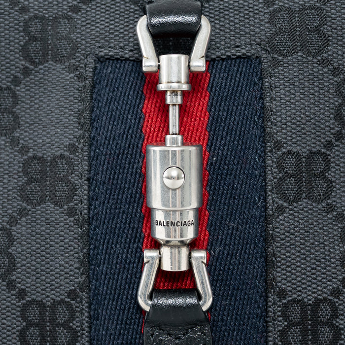 Gucci x Balenciaga Black BB Supreme Monogram Canvas The Hacker Project Jackie Mini Bag