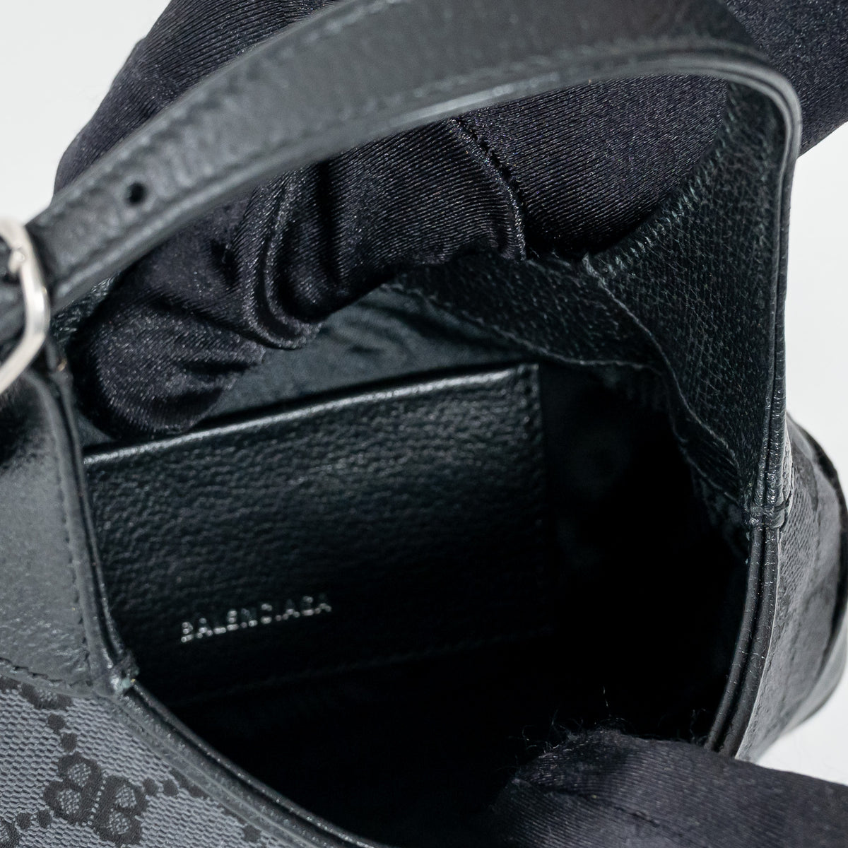 Gucci x Balenciaga Black BB Supreme Monogram Canvas The Hacker Project Jackie Mini Bag