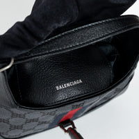 Gucci x Balenciaga Black BB Supreme Monogram Canvas The Hacker Project Jackie Mini Bag