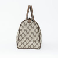 Gucci Beige GG Supreme Canvas Web Sherry Line Vintage Boston Bag