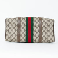 Gucci Beige GG Supreme Canvas Web Sherry Line Vintage Boston Bag