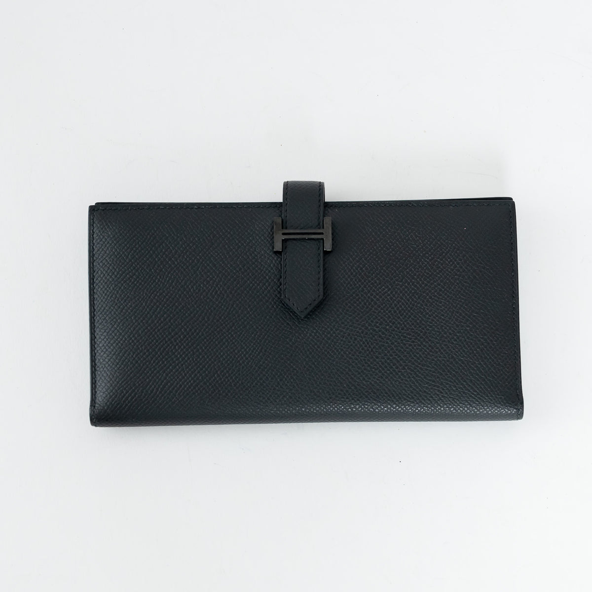Hermes Black Epsom Leather Bearn Wallet