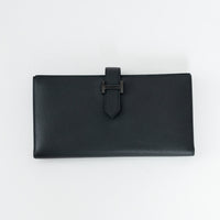 Hermes Black Epsom Leather Bearn Wallet