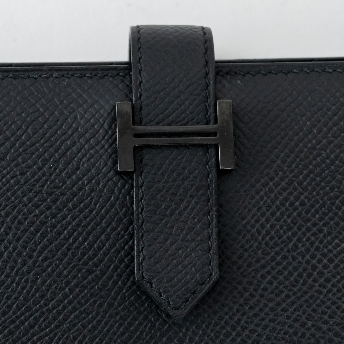 Hermes Black Epsom Leather Bearn Wallet