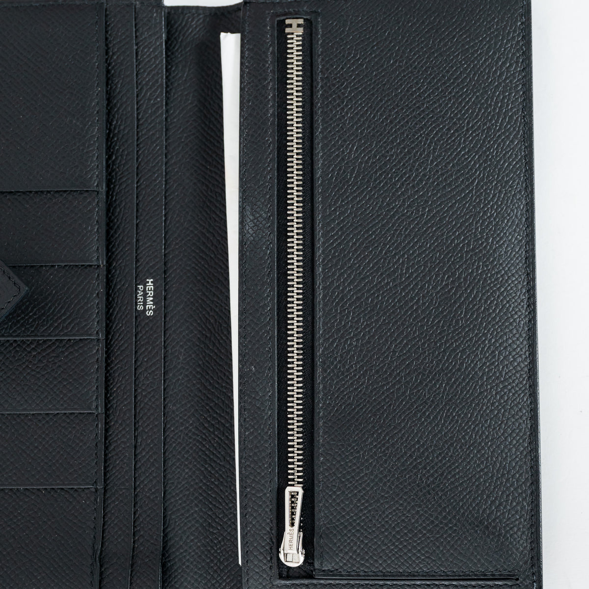 Hermes Black Epsom Leather Bearn Wallet