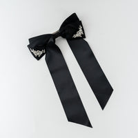 Simone Rocha Black Silk Blend Crystal Bow Hairclip