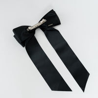 Simone Rocha Black Silk Blend Crystal Bow Hairclip