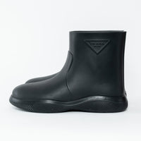 Prada Black Rubber Logo Ankle Boots Size 39