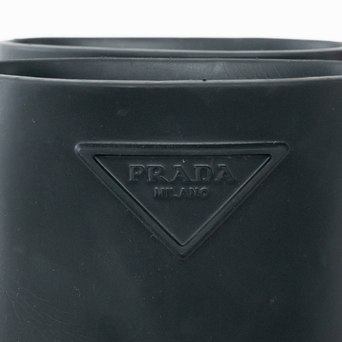 Prada Black Rubber Logo Ankle Boots Size 39