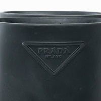Prada Black Rubber Logo Ankle Boots Size 39