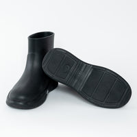 Prada Black Rubber Logo Ankle Boots Size 39