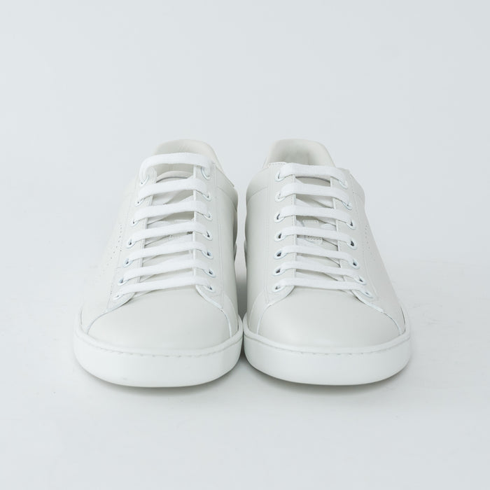 Gucci White Leather Perforated GG Low Top Sneakers Size 39.5