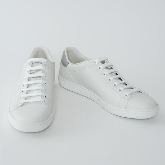 Gucci White Leather Perforated GG Low Top Sneakers Size 39.5