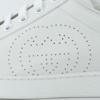 Gucci White Leather Perforated GG Low Top Sneakers Size 39.5