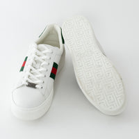 Gucci White Calf Leather Ace Platform Sneakers with Web Size 40
