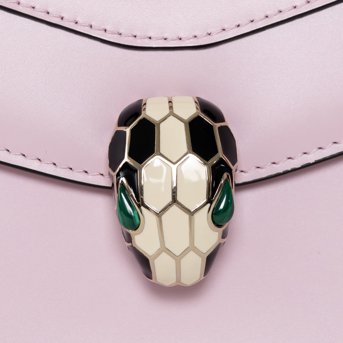 Bvlgari Blush Pink Calf Leather Small Serpenti Forever Top Handle Handbag