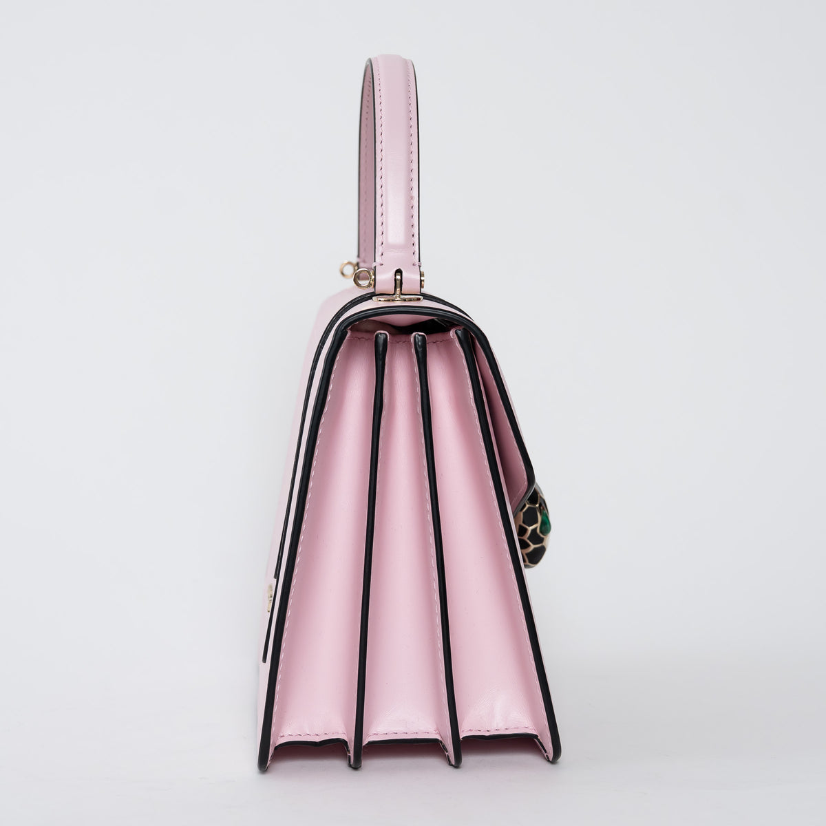 Bvlgari Blush Pink Calf Leather Small Serpenti Forever Top Handle Handbag